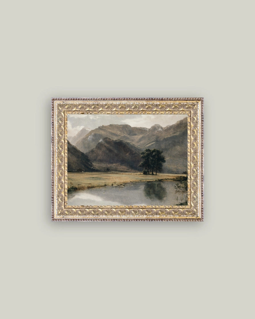 Mountain Landscape by the River Framed Artwork - 4 Sizes