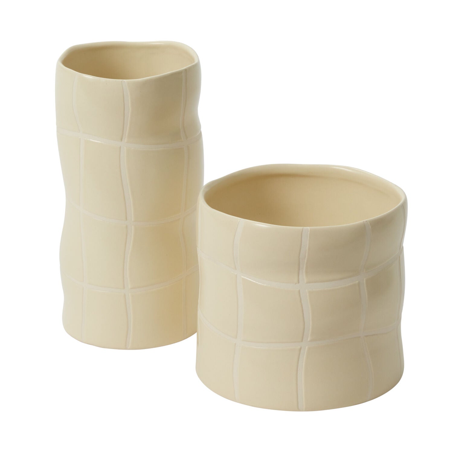 Butter Checker Patterned Planter