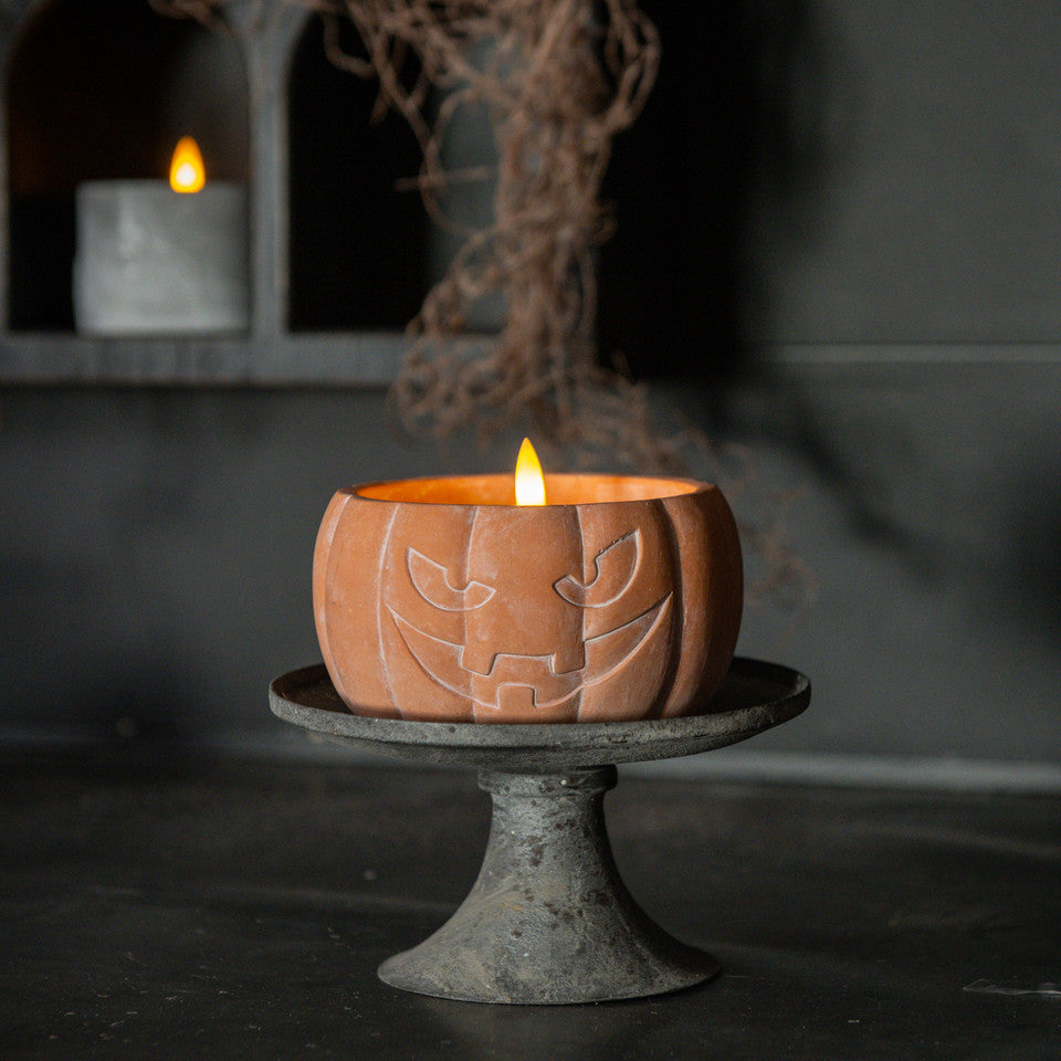 Orange Jack-O-Lantern 3D Flame Candle - 3 Sizes
