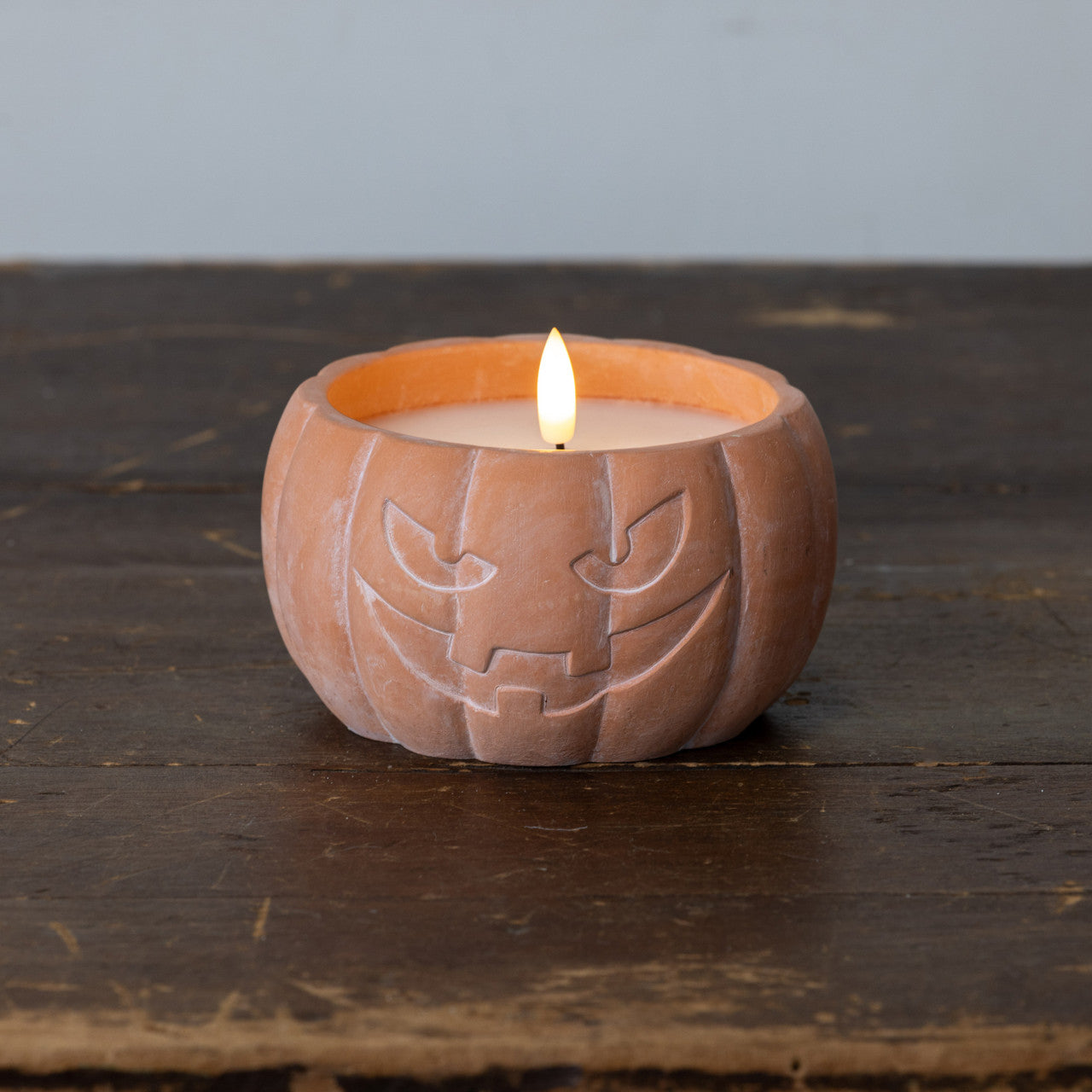 Orange Jack-O-Lantern 3D Flame Candle - 3 Sizes