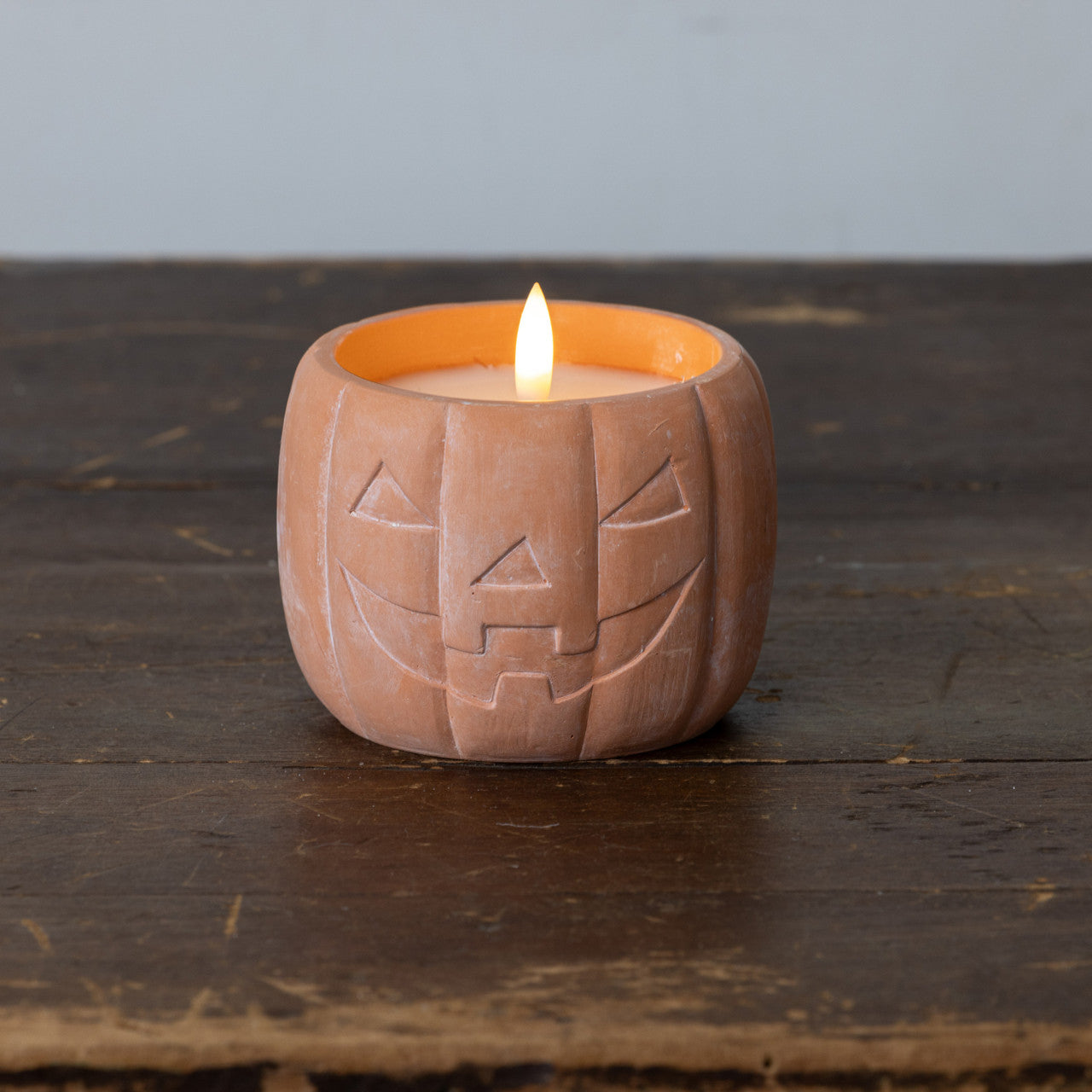 Orange Jack-O-Lantern 3D Flame Candle - 3 Sizes