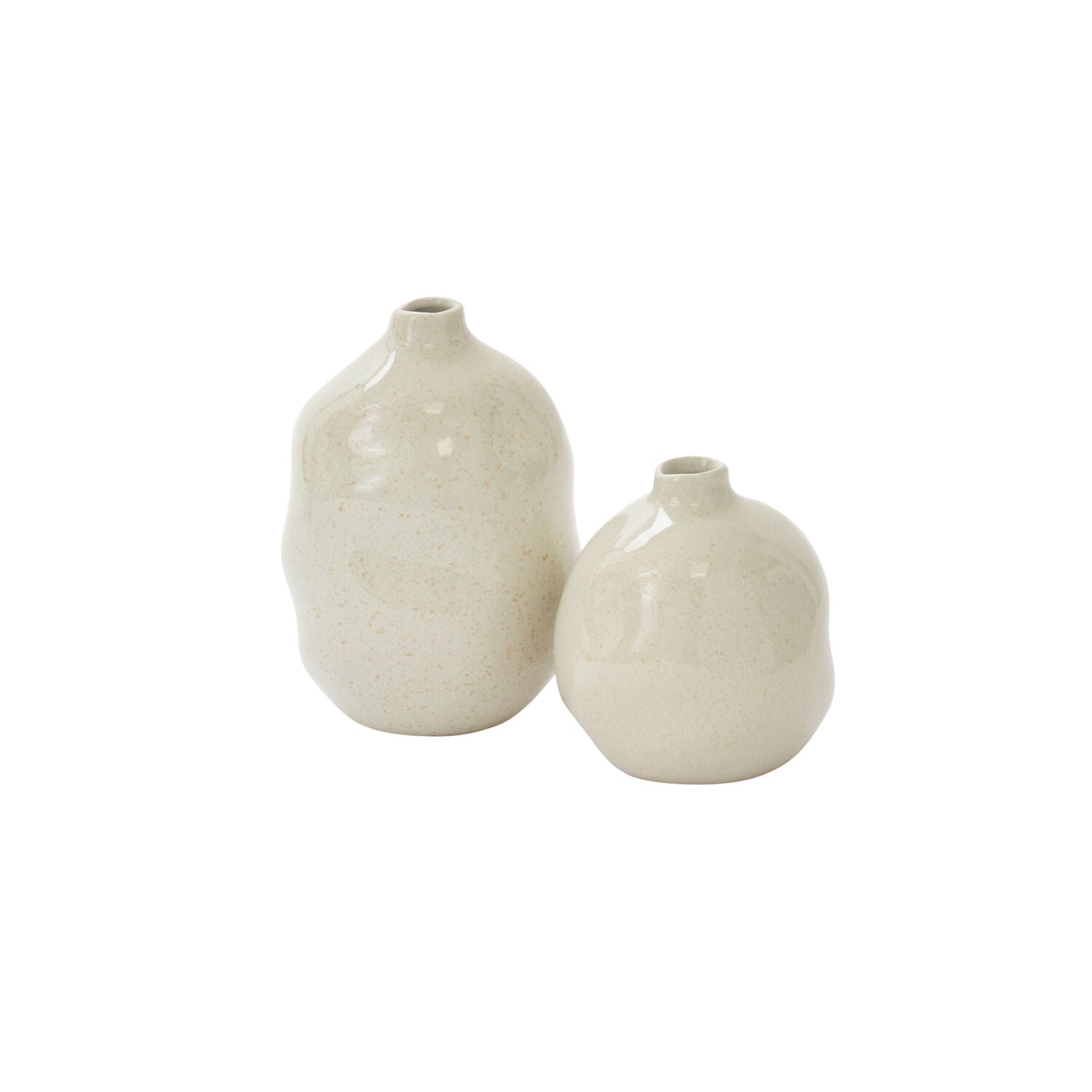 Glossy Off-White Ceramic Budvase - 2 Sizes
