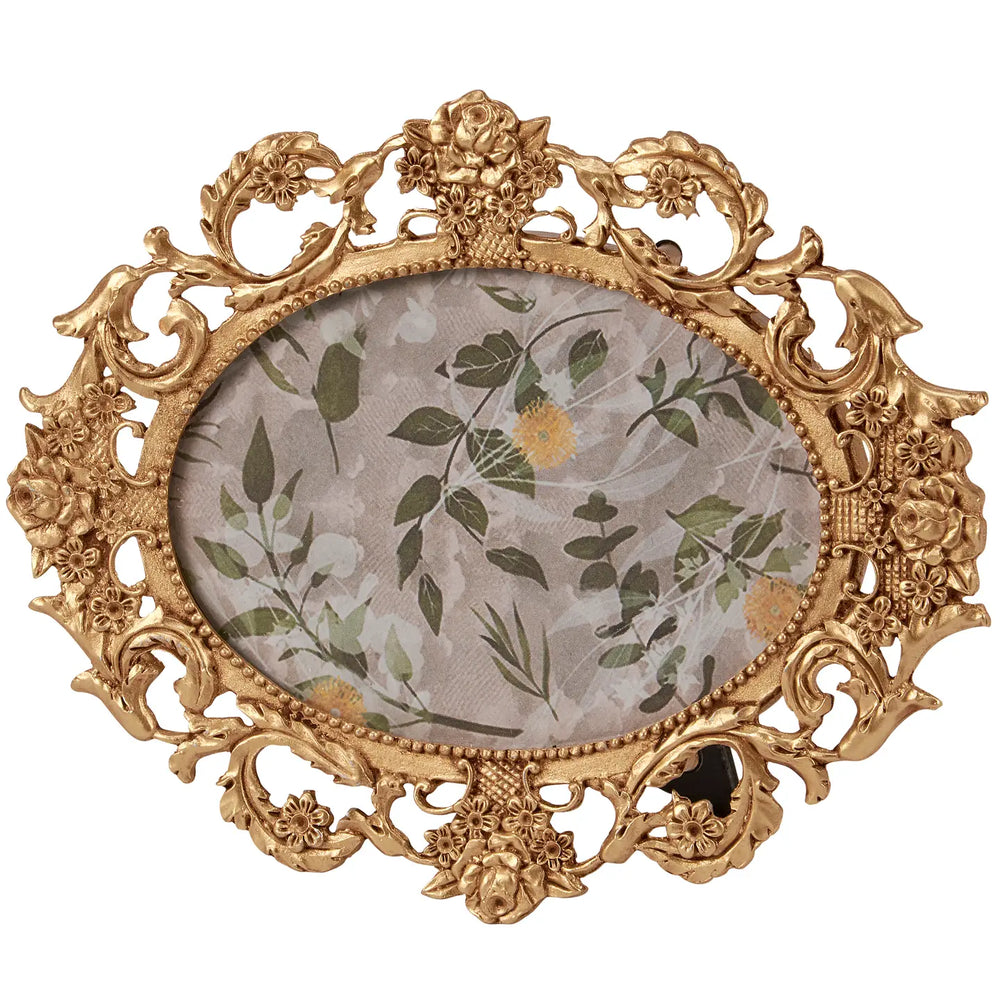 Gold Lace Oval Photo Frame