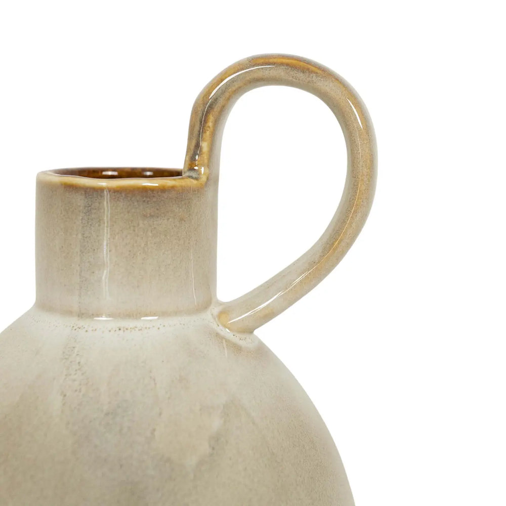 Oversized Handle Stoneware Vase