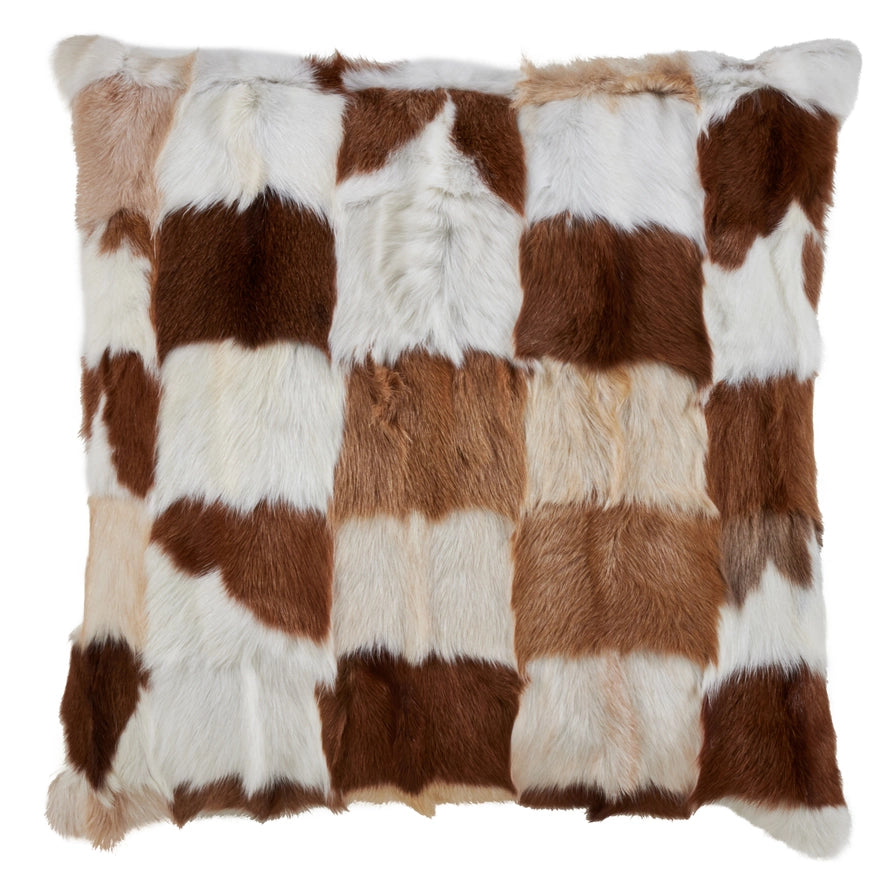 Genuine Goat Fur Patchwork Pillow