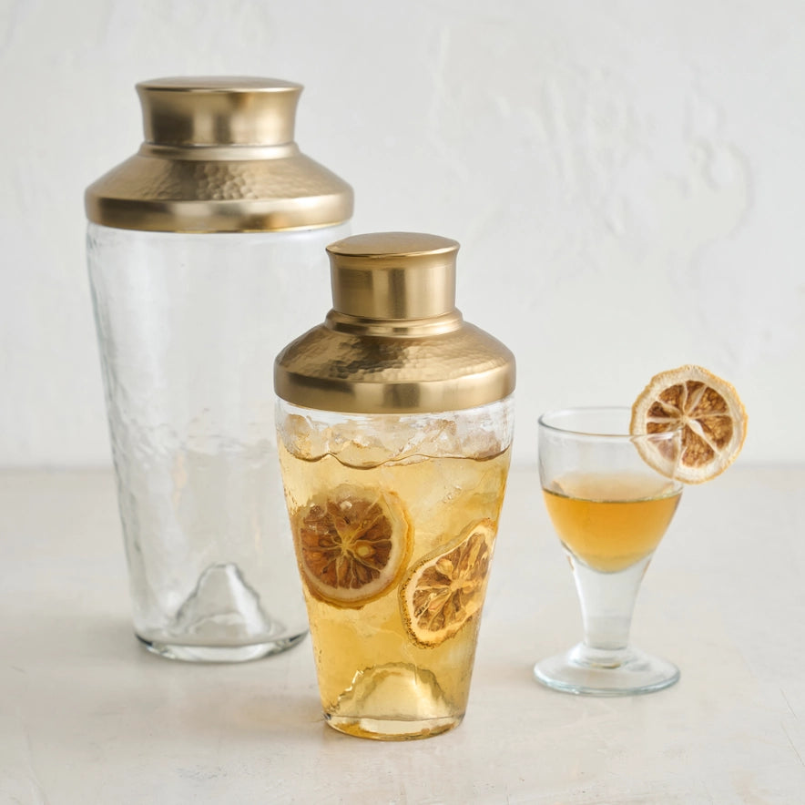 Hand-Blown Glass Cocktail Shaker - 2 Sizes