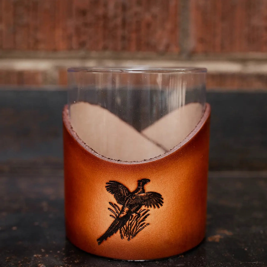 12oz Handmade Gradient Leather Wrap + Glass - 2 Styles