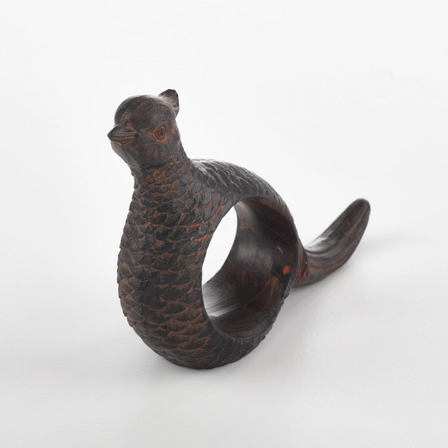 Hand-Carved Pheasant Napkin Ring