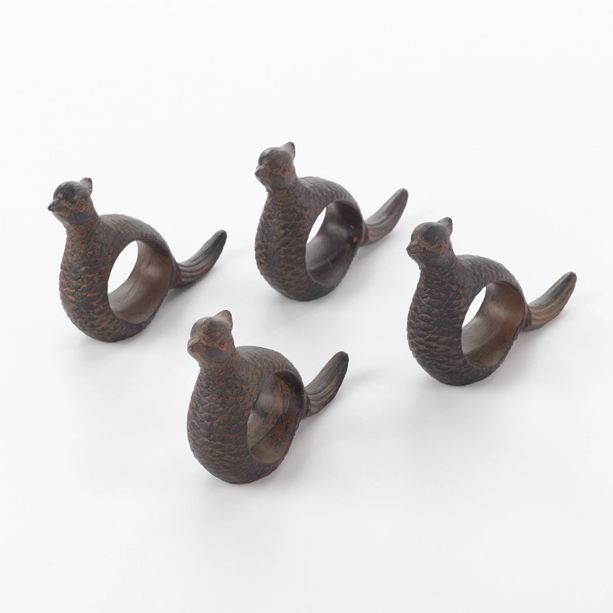 Hand-Carved Pheasant Napkin Ring