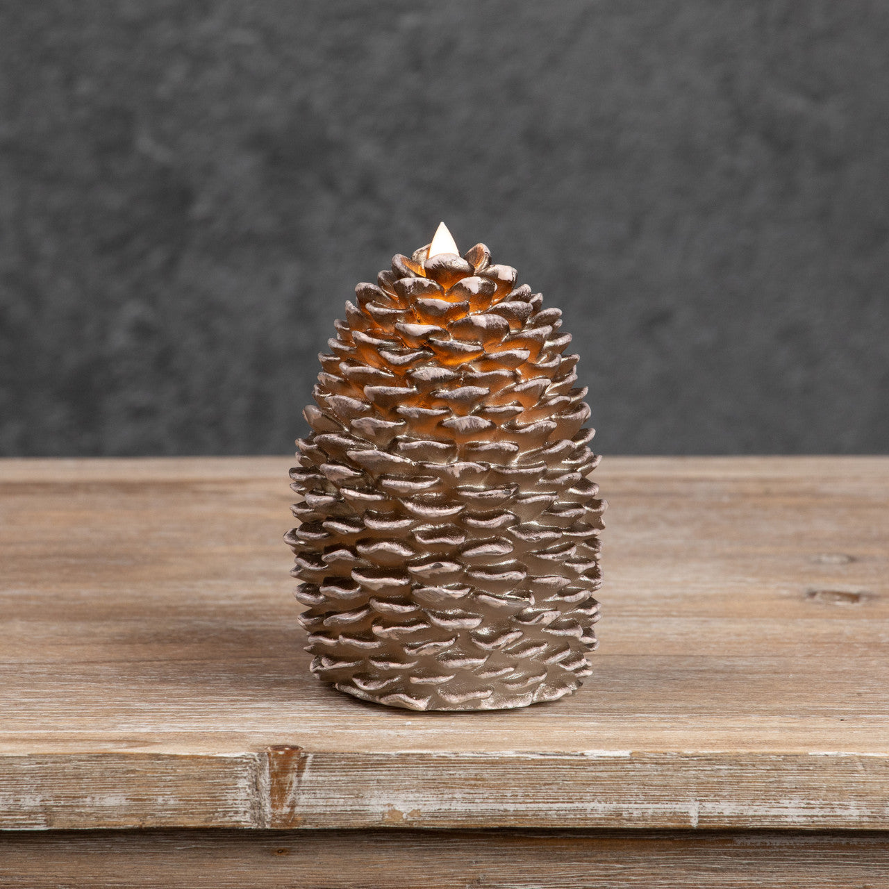 Brown Moving Flame Pinecone Candle - 2 Sizes