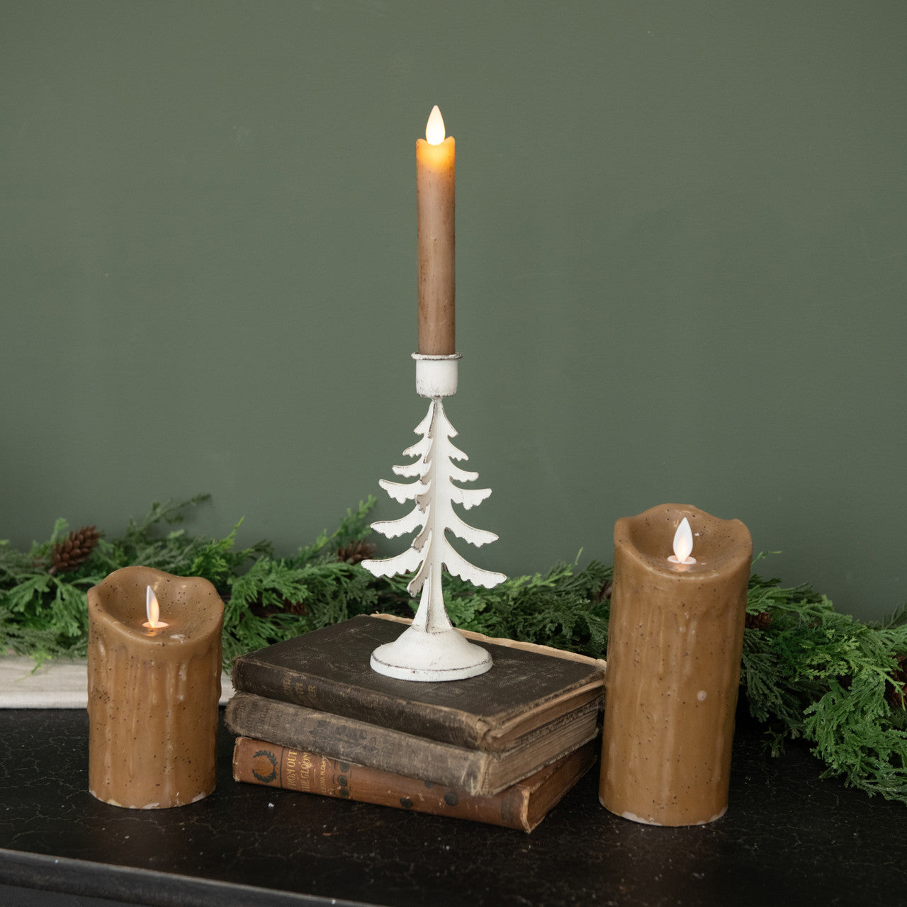 Rustic Metal Tree Candlestick Holder - 2 Sizes