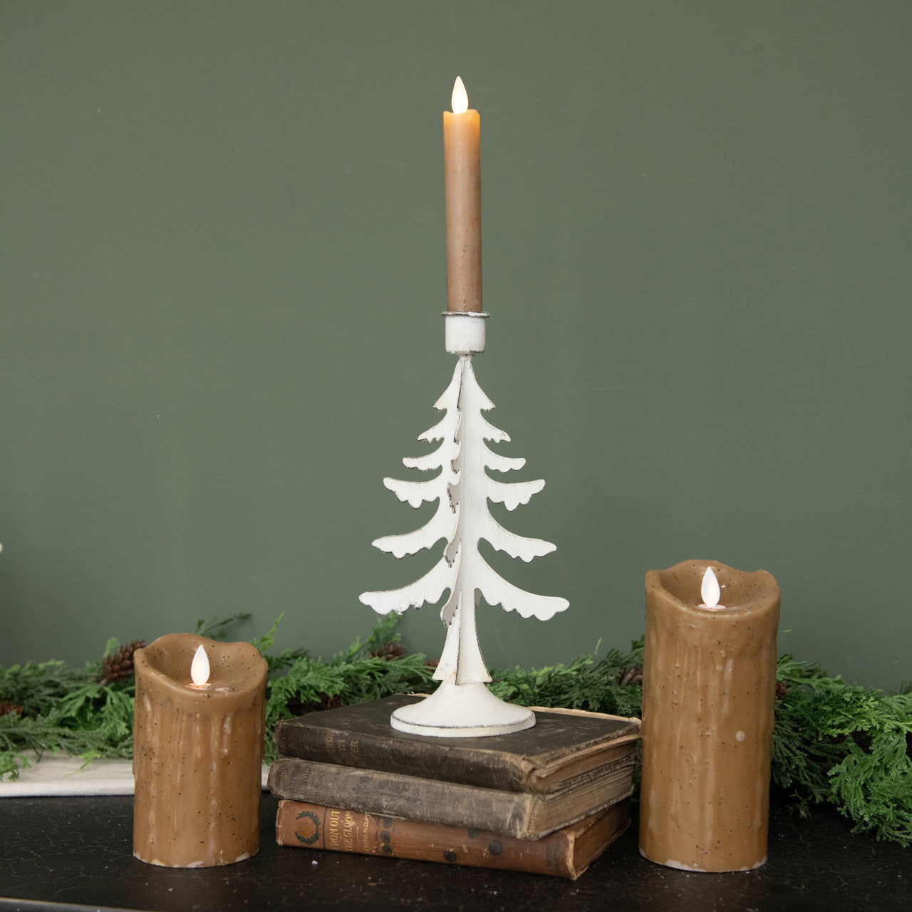 Rustic Metal Tree Candlestick Holder - 2 Sizes
