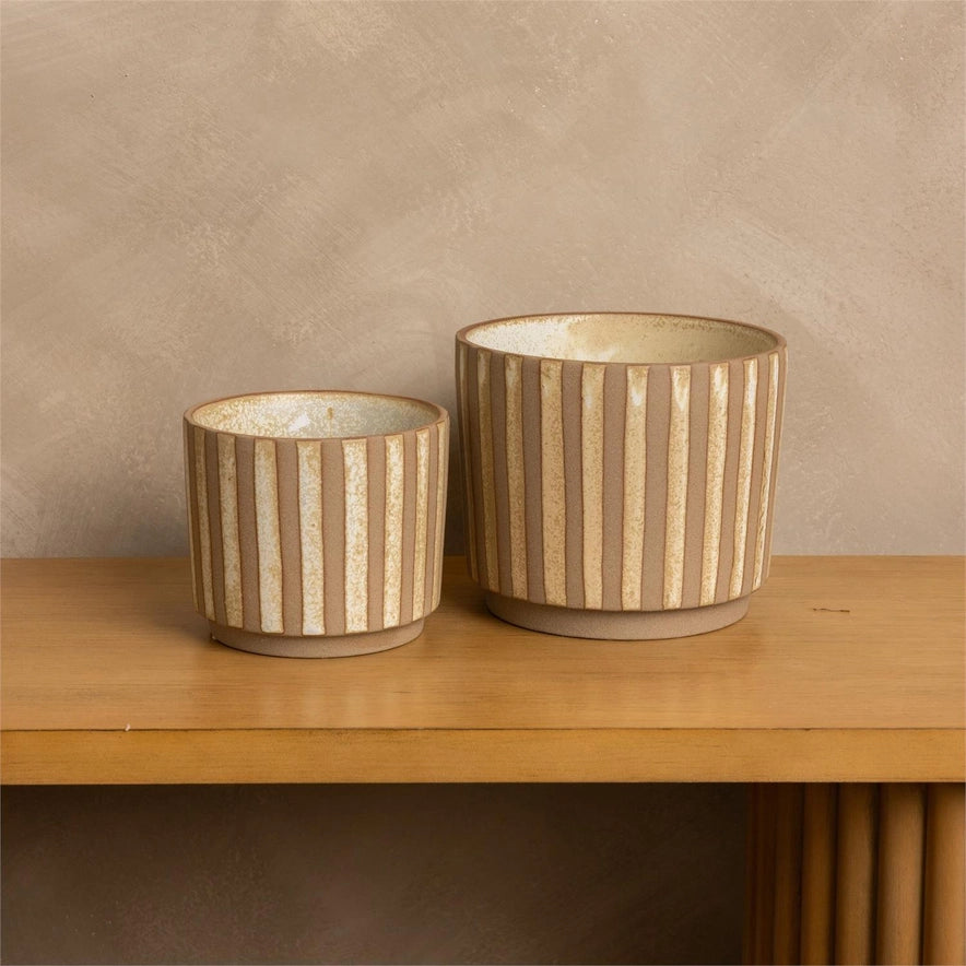 Handcrafted Striped Planter - 2 Sizes