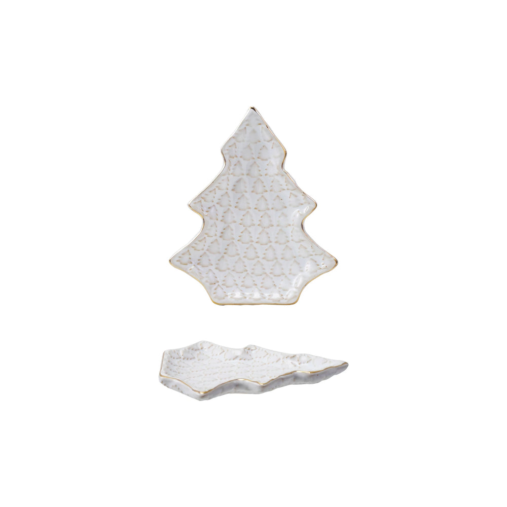 Gold Trimmed Tree Shaped Tray