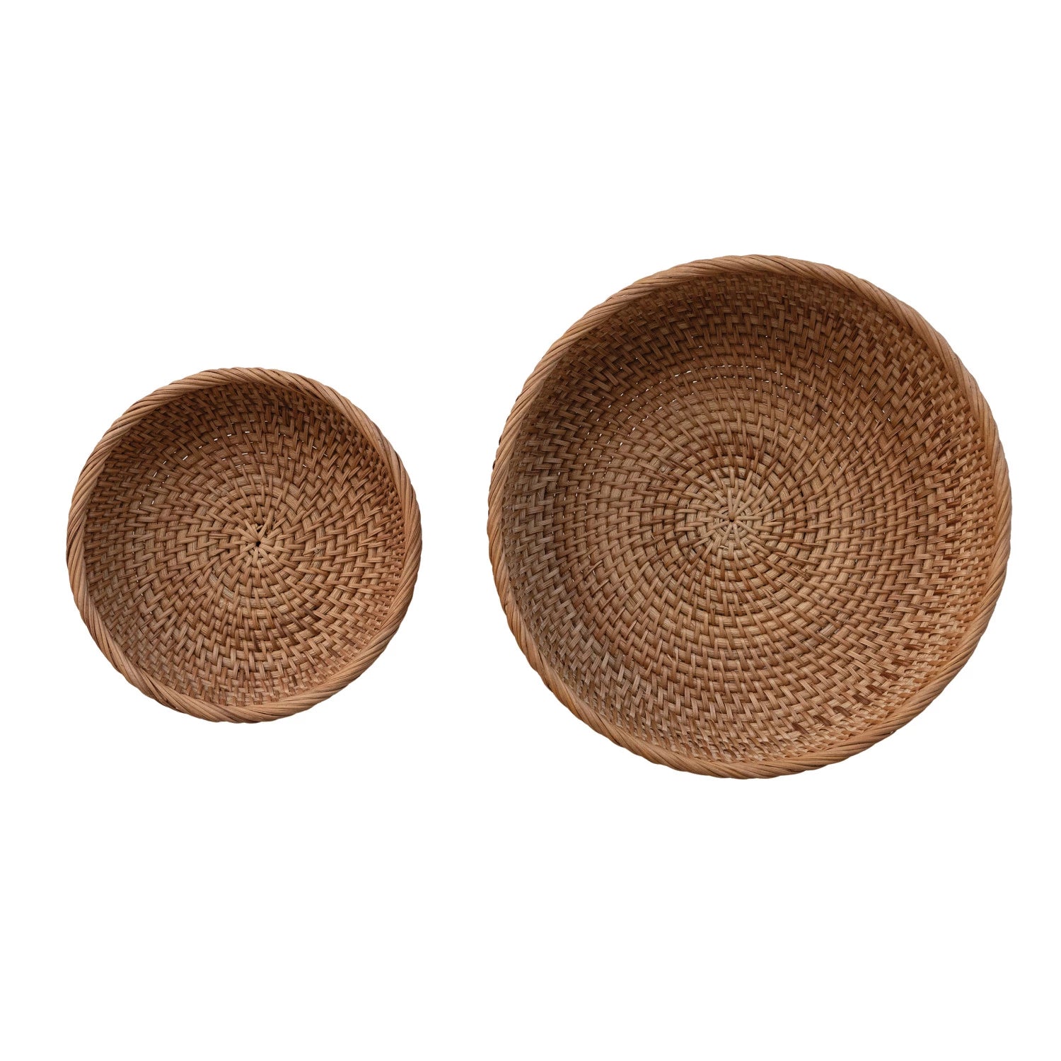 Handwoven Rattan Footed Bowl - 2 Sizes
