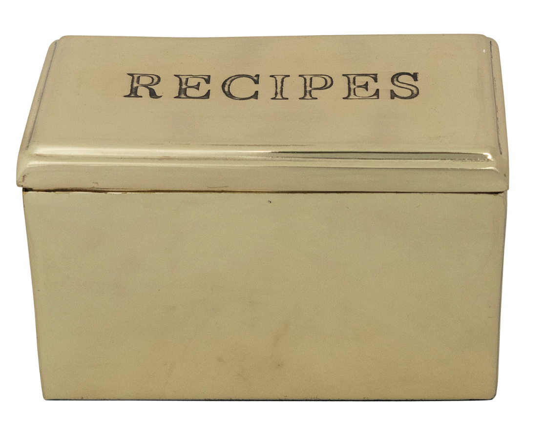 Gold Recipe Box & Blank Cards