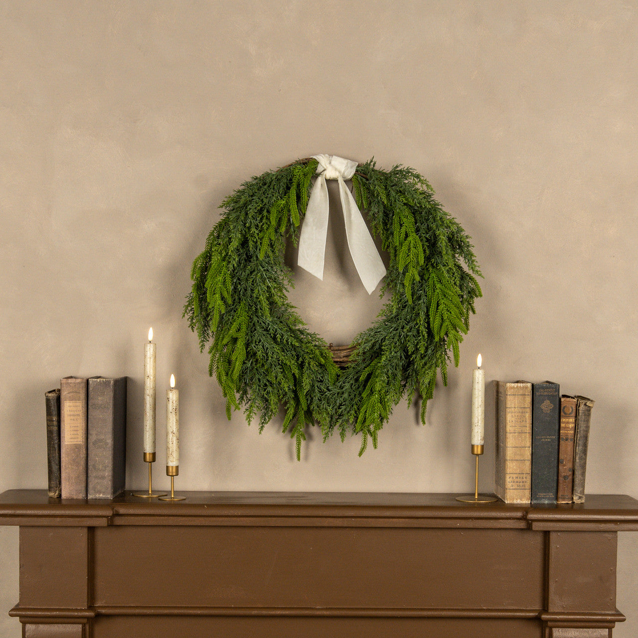Redwood & Cedar Wreath with Ribbon