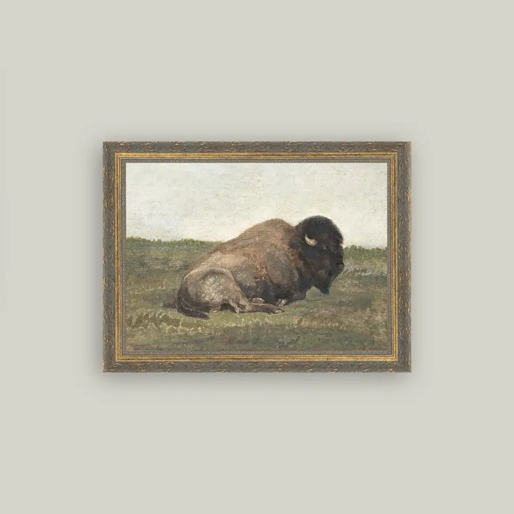 Resting Bison Frame Art