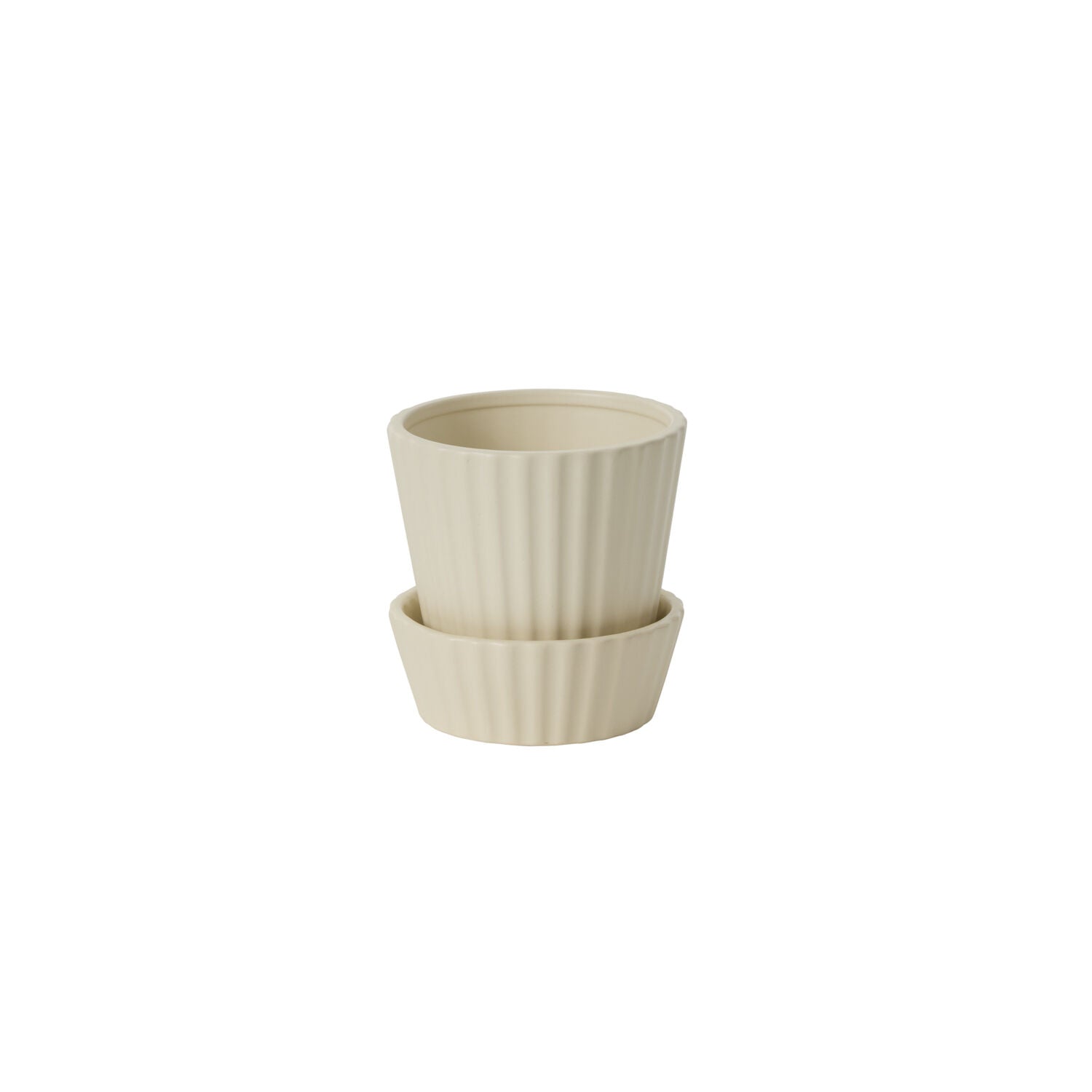Ribbed Planter & Saucer - 2 Sizes