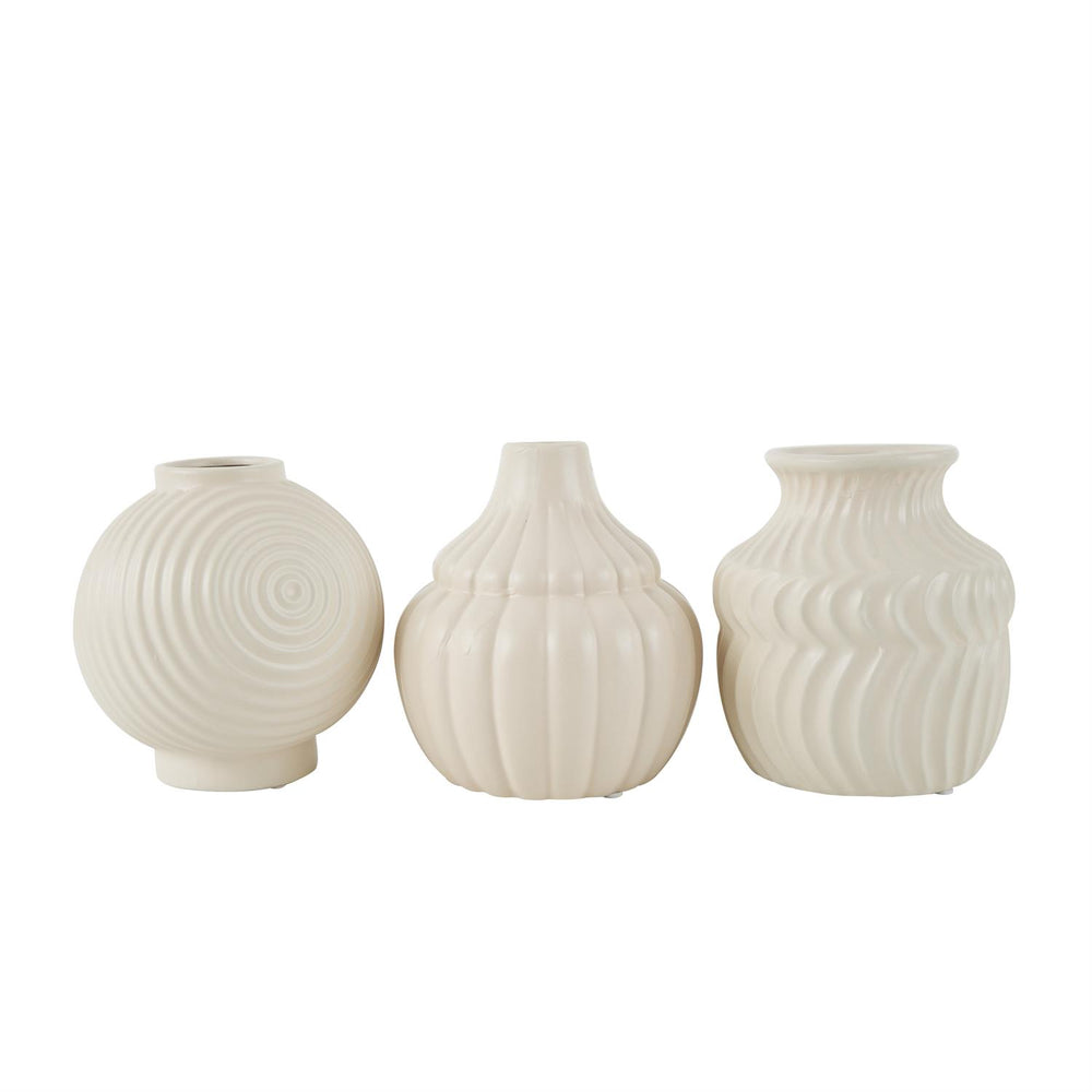 Ceramic Ribbed Vase - 2 Styles