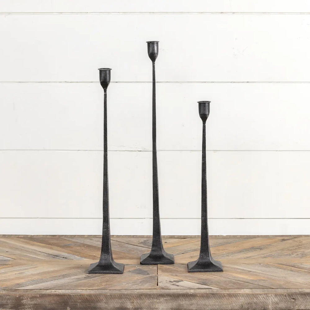 Rustic Hand-Forged Taper Candle Holder - 3 Sizes