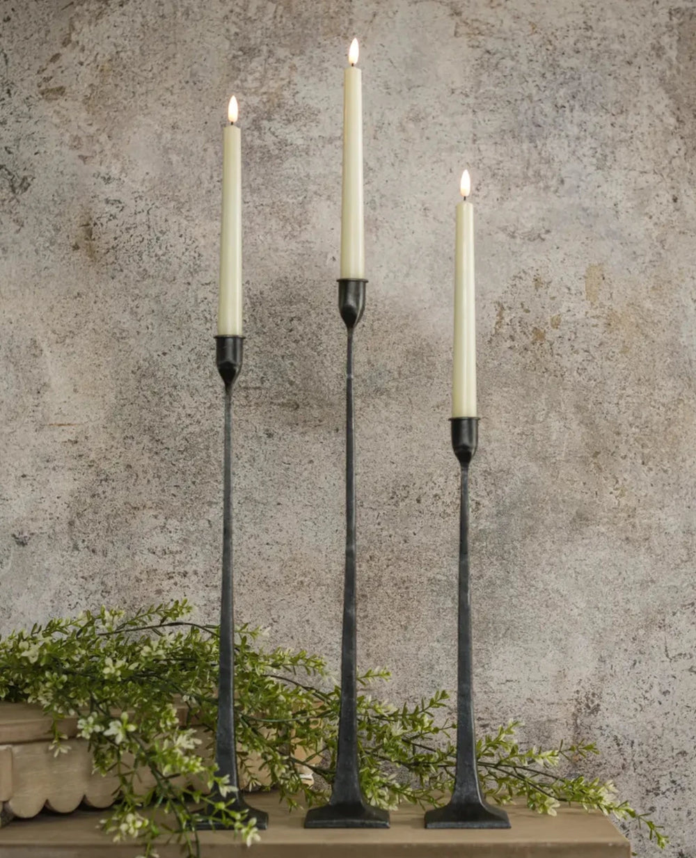 3D Flame Drop Taper Candle - Set of 2