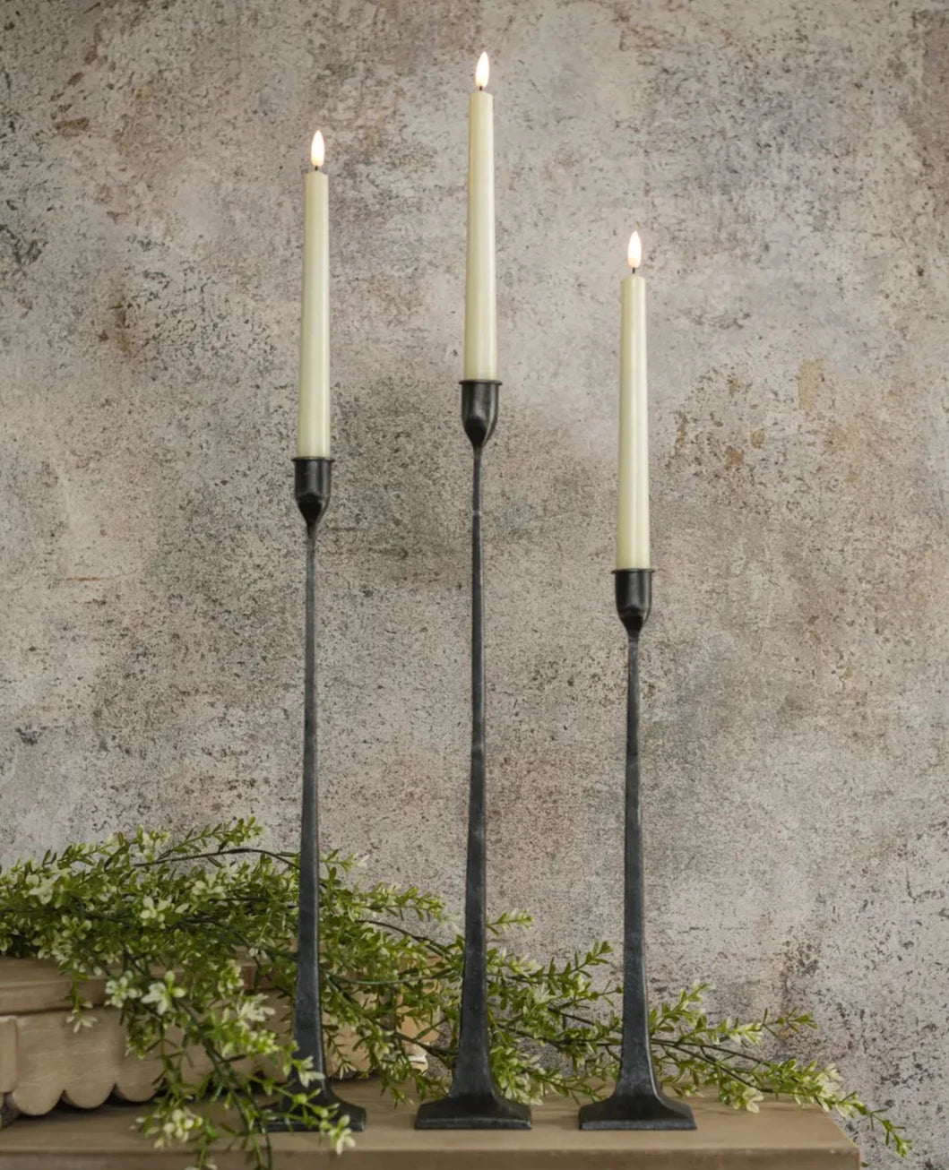 3D Flame Drop Taper Candle - Set of 2