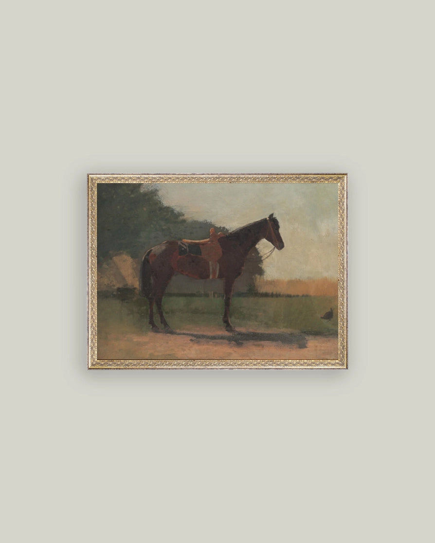 Saddled Horse Framed Artwork - 2 Sizes