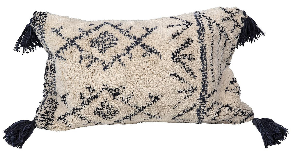 Handwoven Cotton Shag Lumbar Pillow