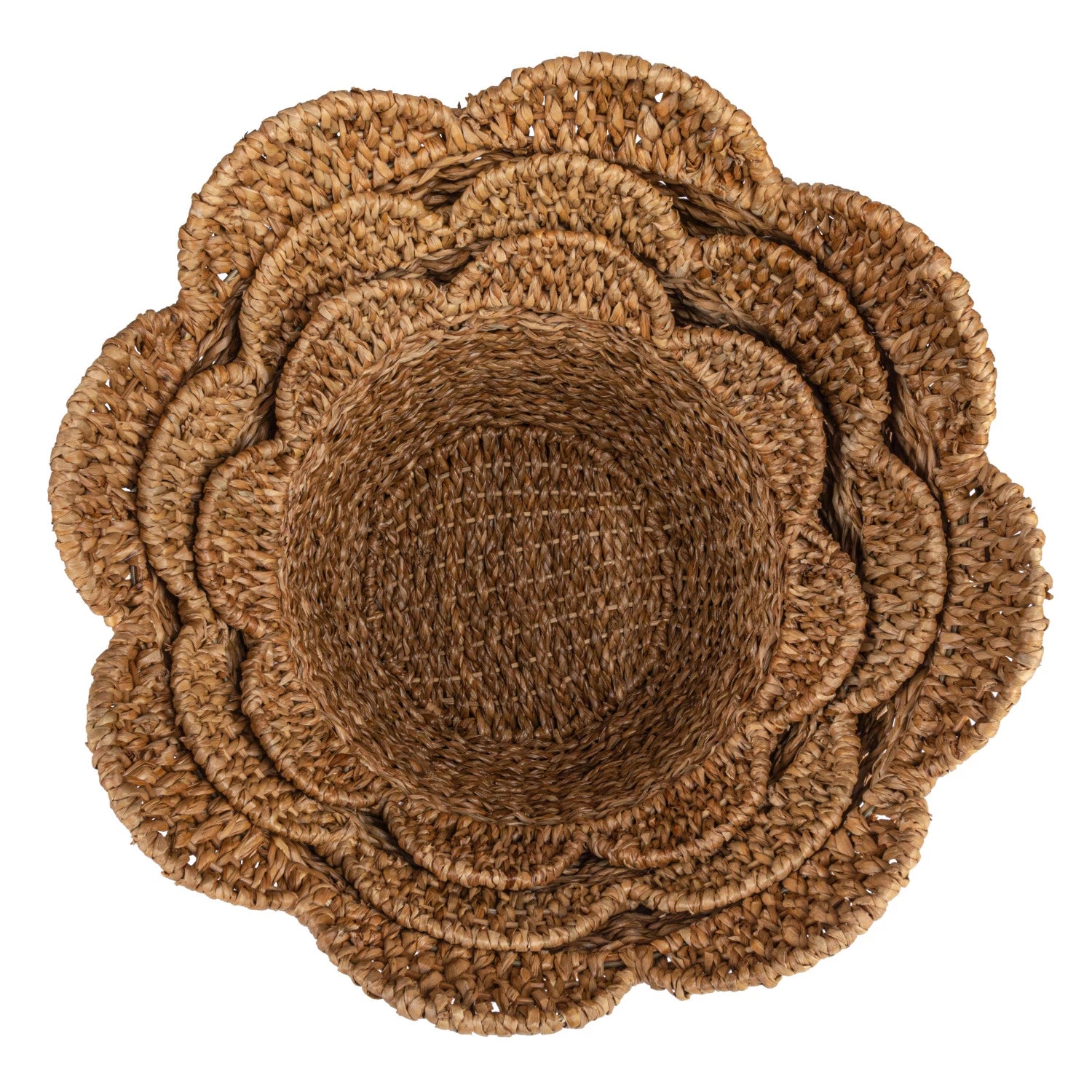 Braided Bankuan Scalloped Edged Baskets - 3 Sizes