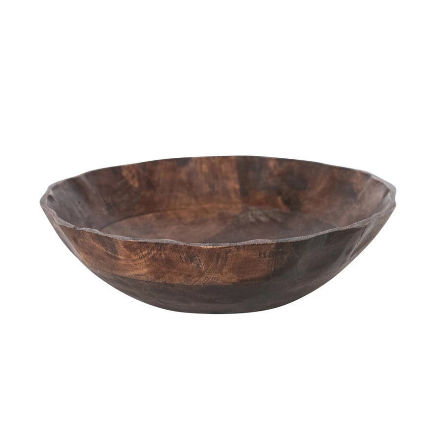 Handcrafted Scalloped Wooden Bowl