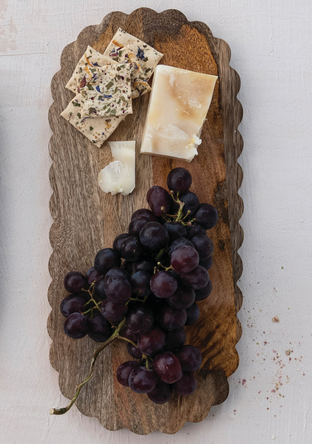 Oval Wood Scallop Serving Board