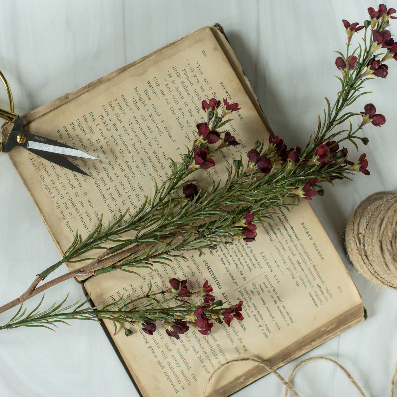 Scarlet Red Waxflower Spray