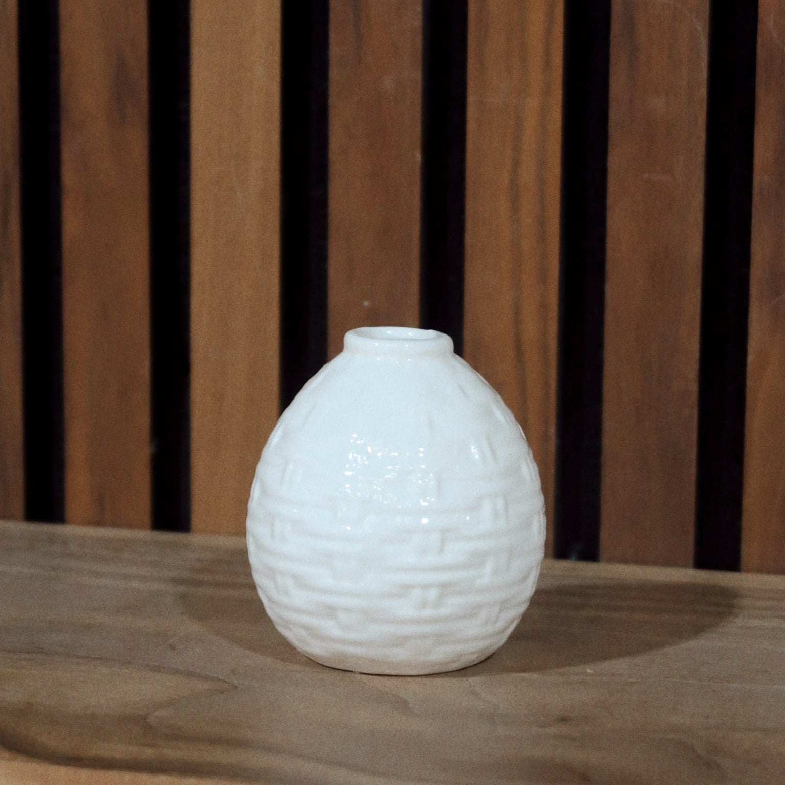 Basket Weave Stoneware Budvase - 3 Sizes