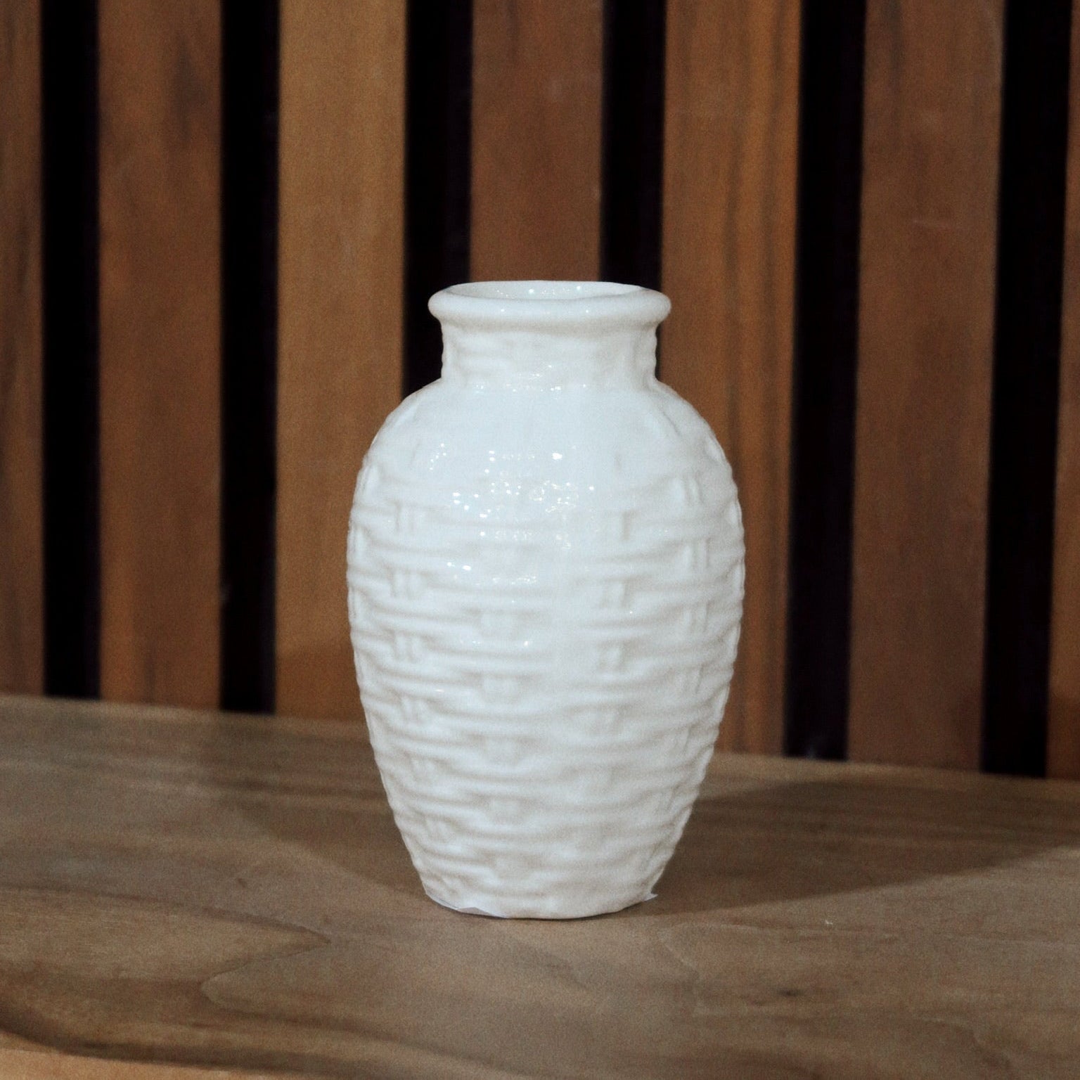 Basket Weave Stoneware Budvase - 3 Sizes