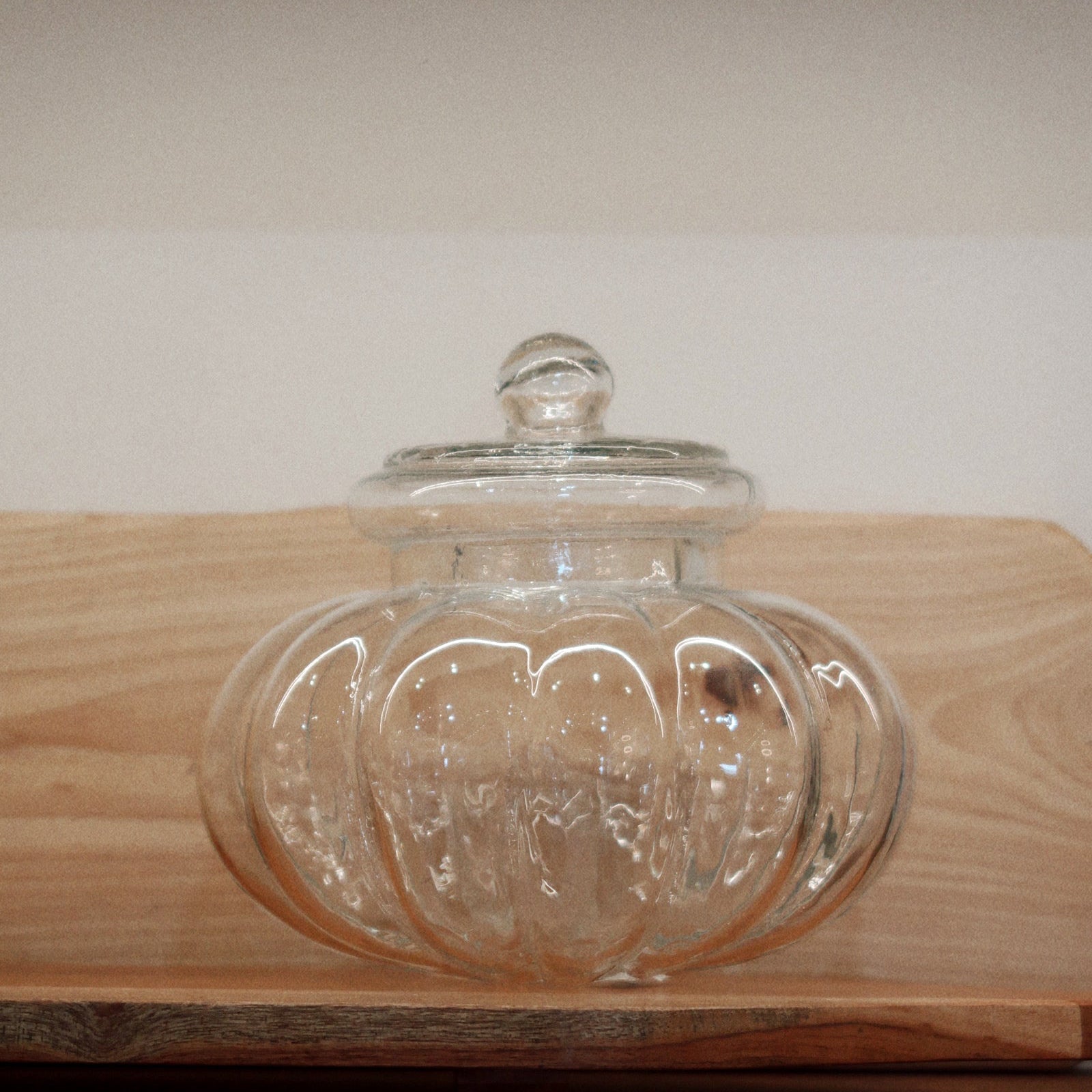 Ribbed Glass Jar with Lid