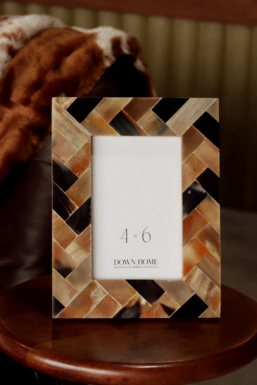 Chevron Patterned Horn Photo Frame - 2 Sizes