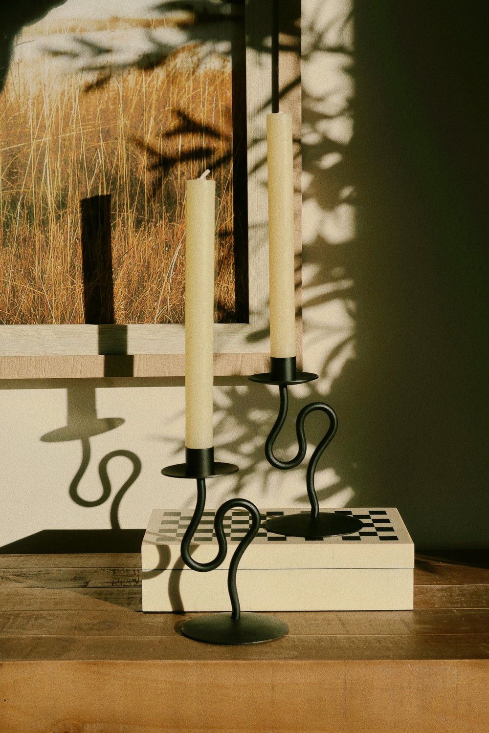 Hand-Forged Abstract Candlestick Holder