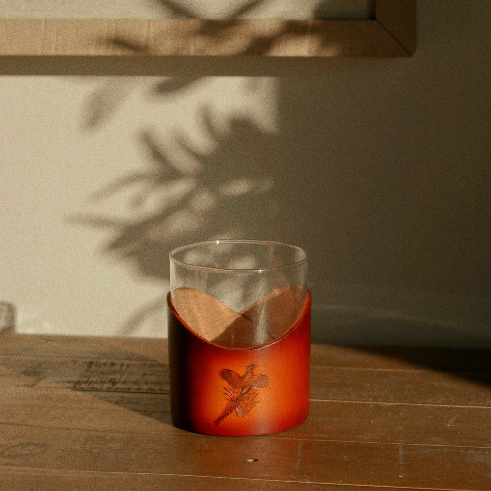 12oz Handmade Gradient Leather Wrap + Glass - 2 Styles