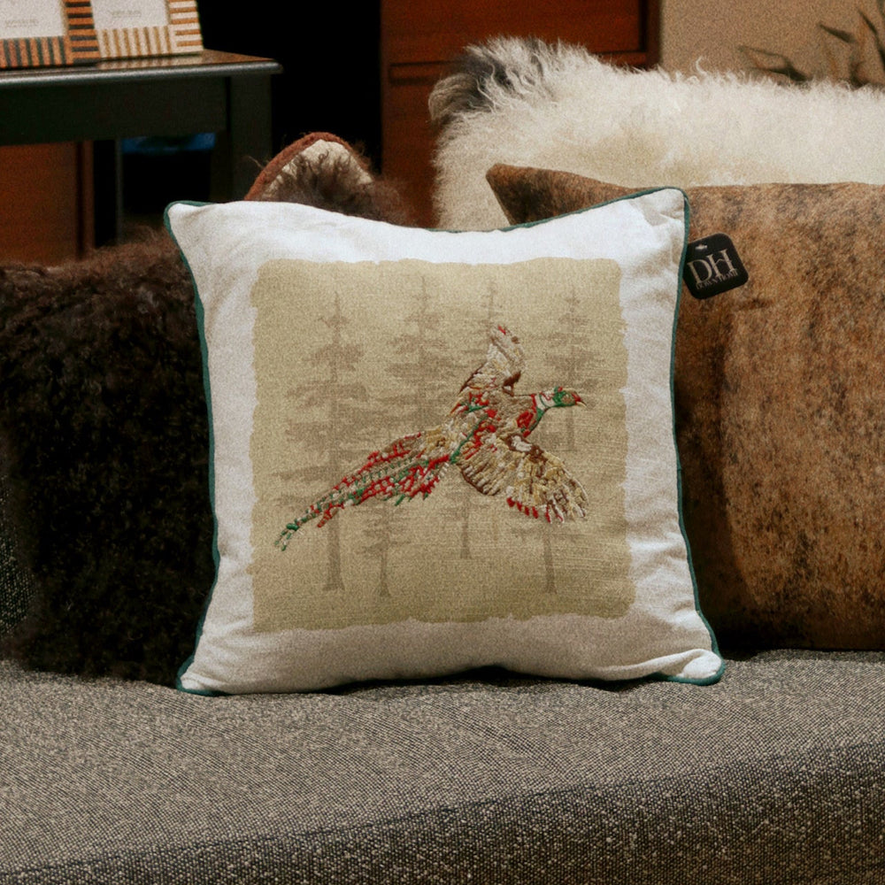 Handmade Pheasant Pillow - Cover Only