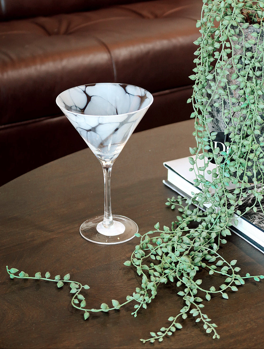 Ivory Tortoise Martini Glass