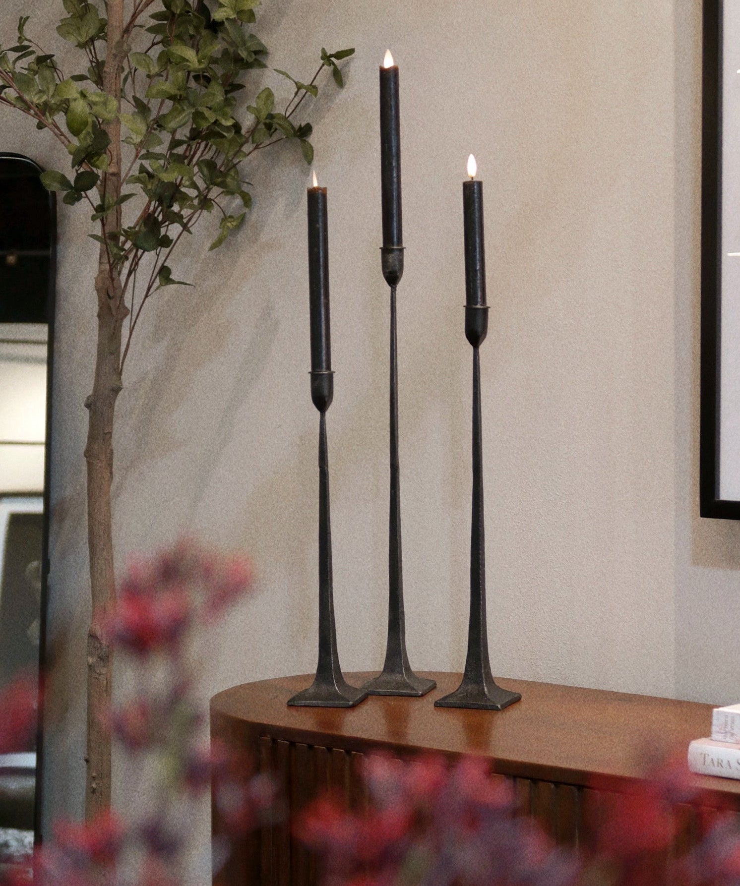 Rustic Hand-Forged Candlestick Holder - 3 Sizes