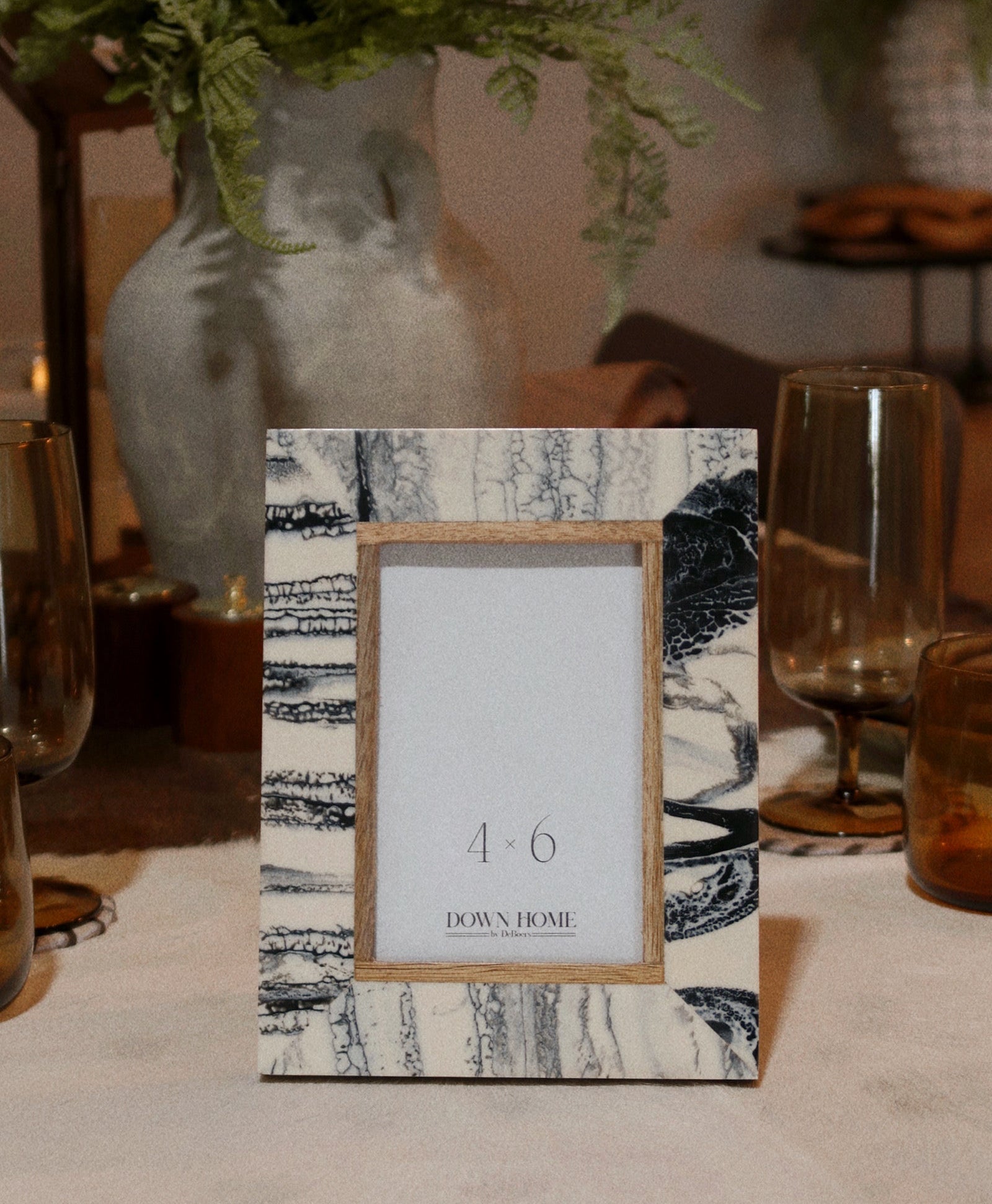Marbled Black Resin Photo Frame
