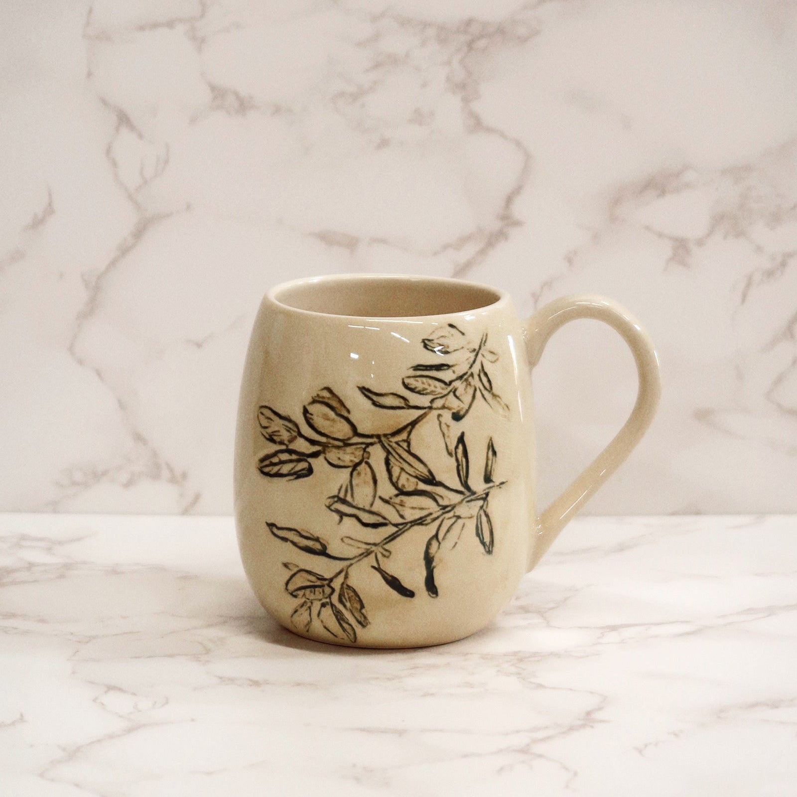 Handcrafted Botanical Stoneware Mug - 2 Styles