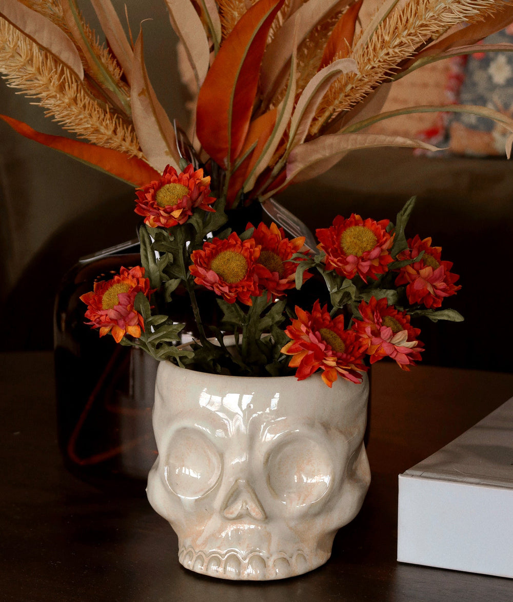 Burnt Orange Strawflower Pick