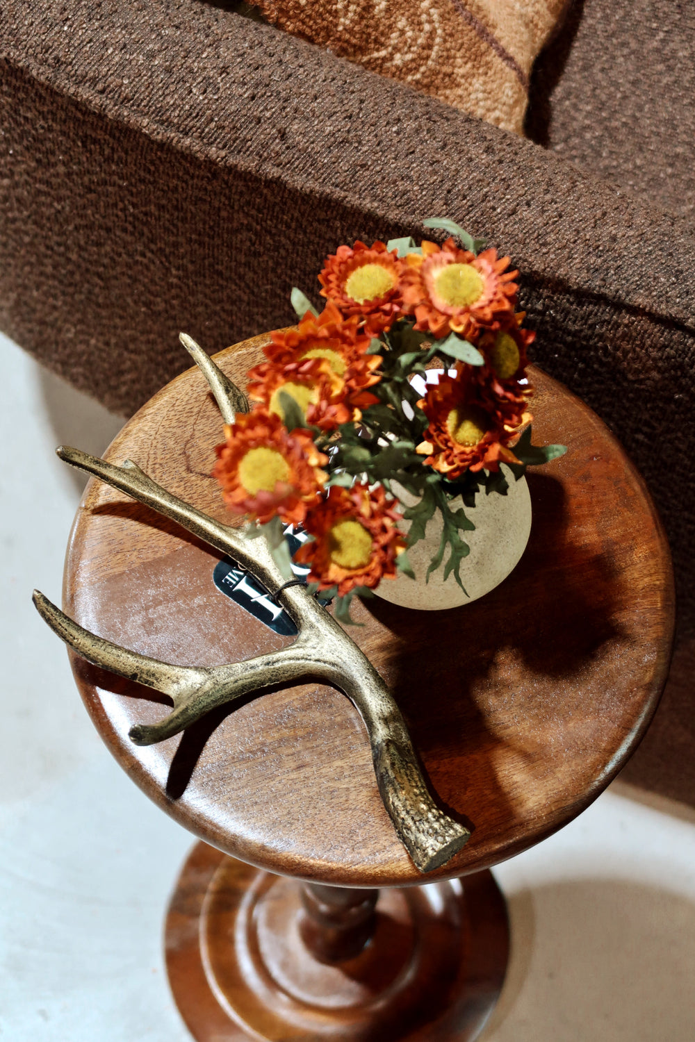 Antiqued Gold Cast Iron Antler Decor