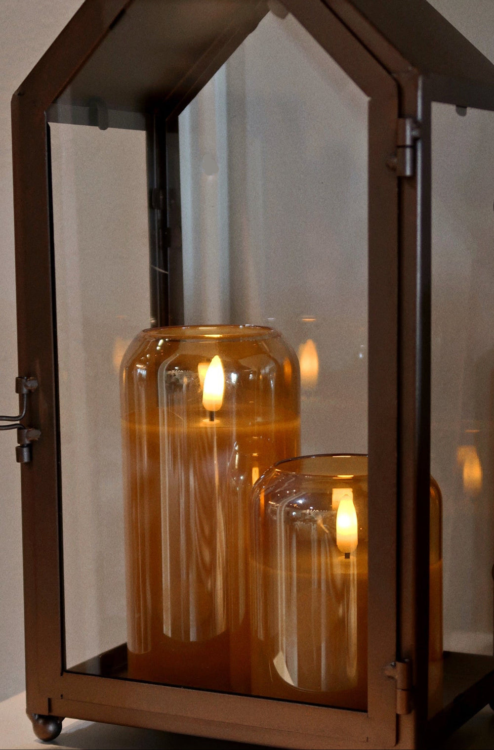 3D Flame Arched Glass Candle - 2 Colors/3 Sizes