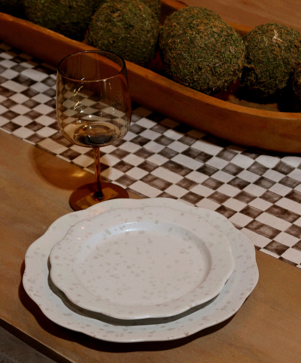 Speckle Stoneware Scalloped Plate- 2 Sizes