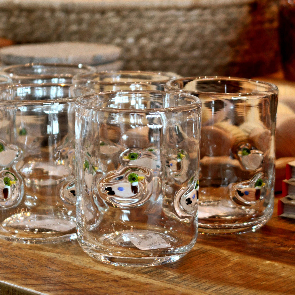 Embedded Mallard Duck Drinking Glass