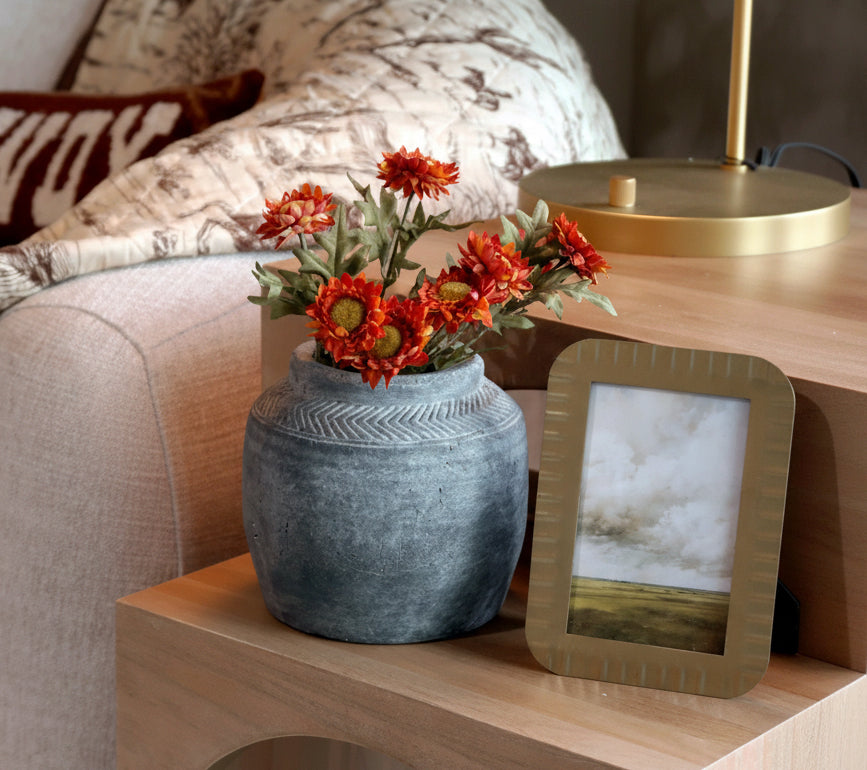 Herringbone Collar Charcoal Vase